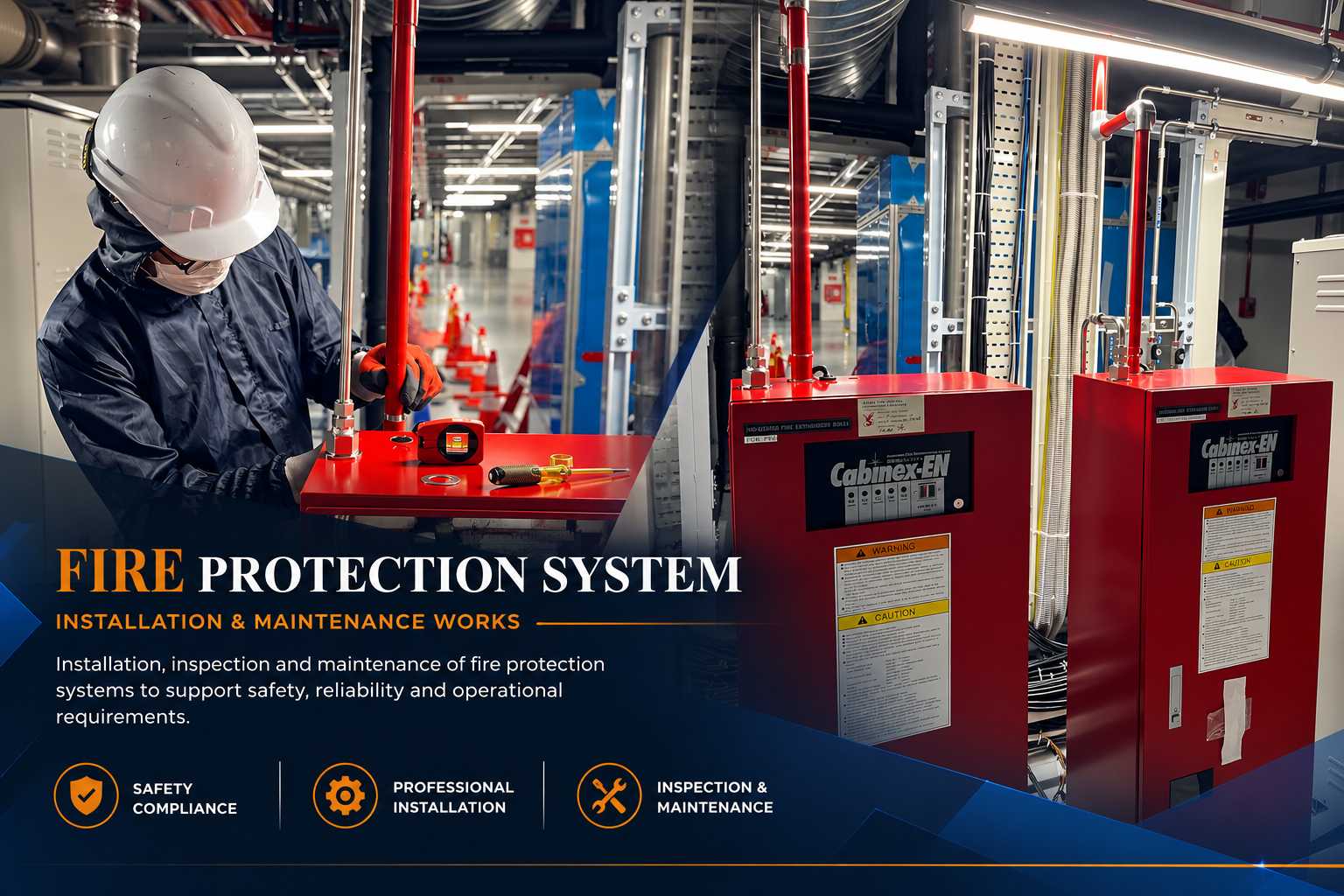 Home fire protection system installation banner